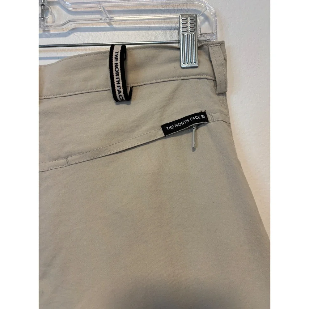 The North Face Womens Tan Khaki Convertible Zip Off Hiking Pants Sz 10
